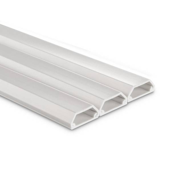 hama 00220981 Kabelkanal, 3 Stück, selbstklebend, eckig, 100 x 2,1 x 1 cm, PVC, Weiß