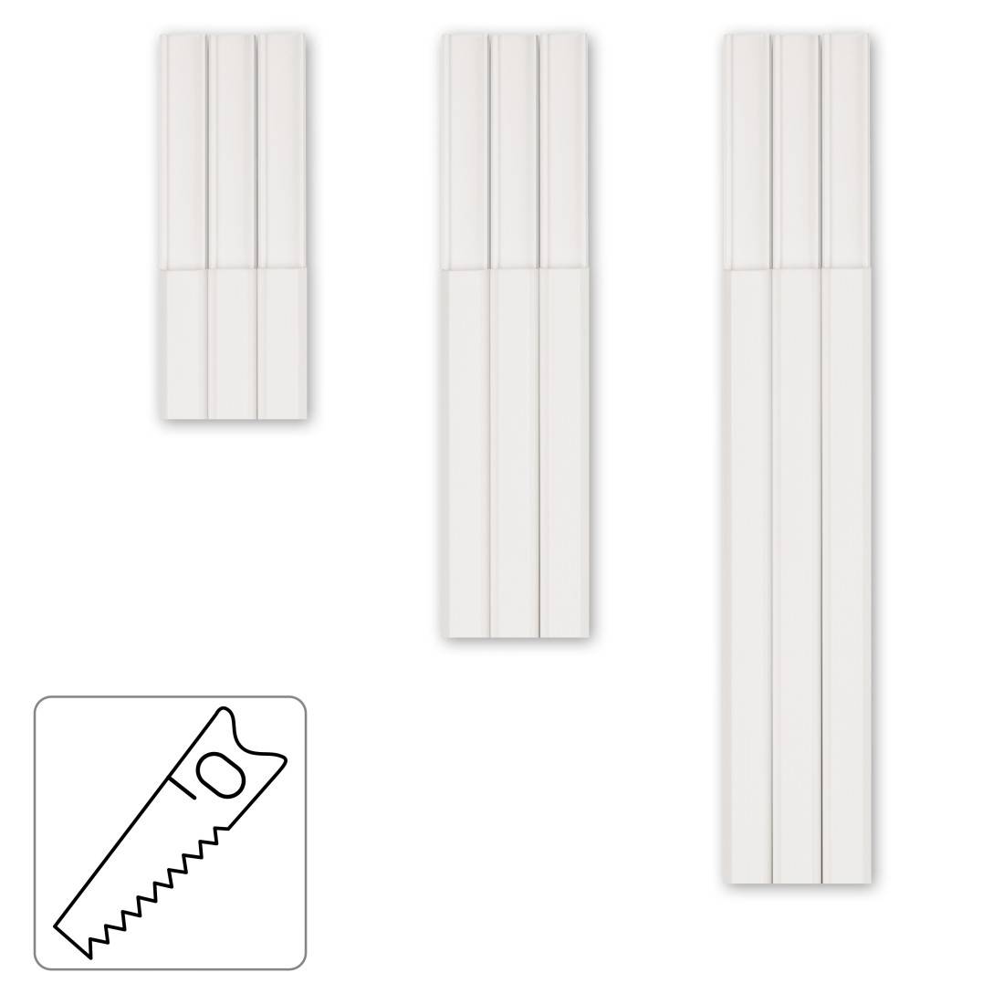 hama 00220981 Kabelkanal, 3 Stück, selbstklebend, eckig, 100 x 2,1 x 1 cm, PVC, Weiß-3