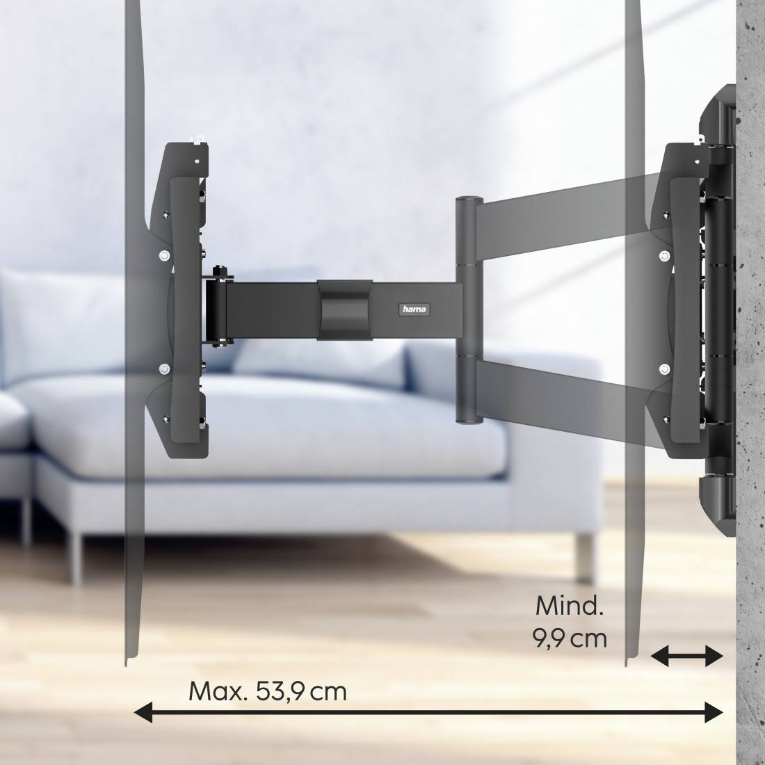 hama 00220839 TV-Wandhalterung, schwenkbar, neigbar, ausziehbar, 305cm (120"), bis 100 kg-3