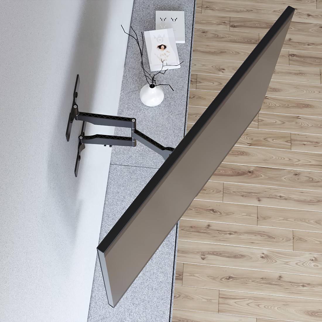 hama 00220848 TV-Wandhalterung, schwenkbar, neigbar, extra flach, 122 cm (48") bis 25 kg-2