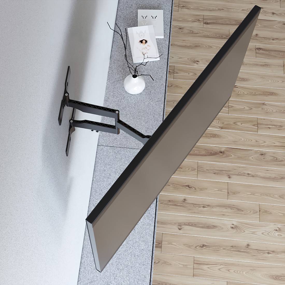 hama 00220849 TV-Wandhalterung, schwenkbar, neigbar, extra flach, 165 cm (65") bis 30 kg-2
