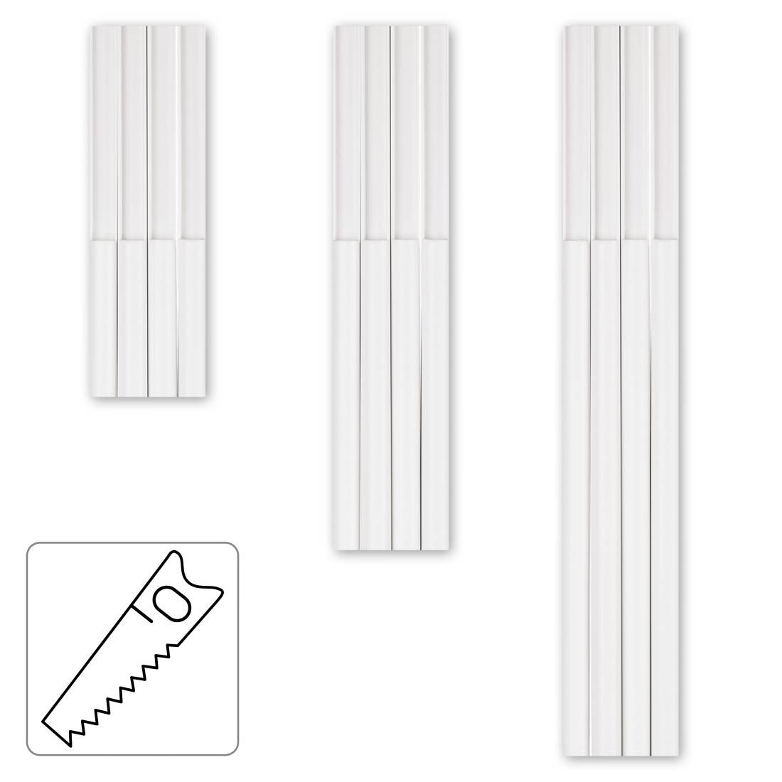hama 00220980 Kabelkanal, 4 Stück, selbstklebend, halbrund, 100 x 1,1 x 1 cm, PVC, Weiß-3