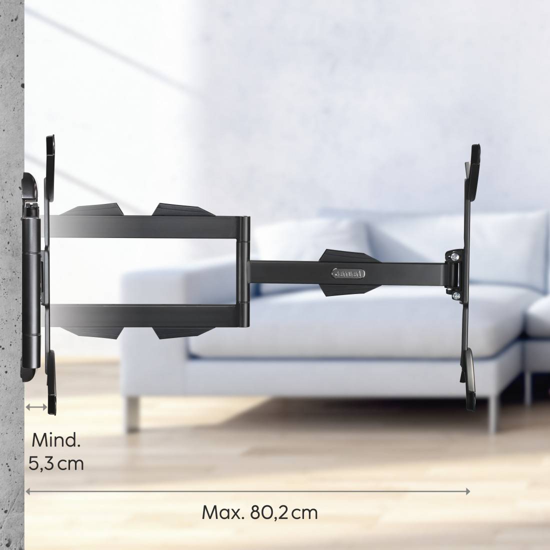 hama 00220841 TV-Wandhalterung, schwenkbar, ausziehbar, langer Arm, 165cm (65"), bis 25kg-3