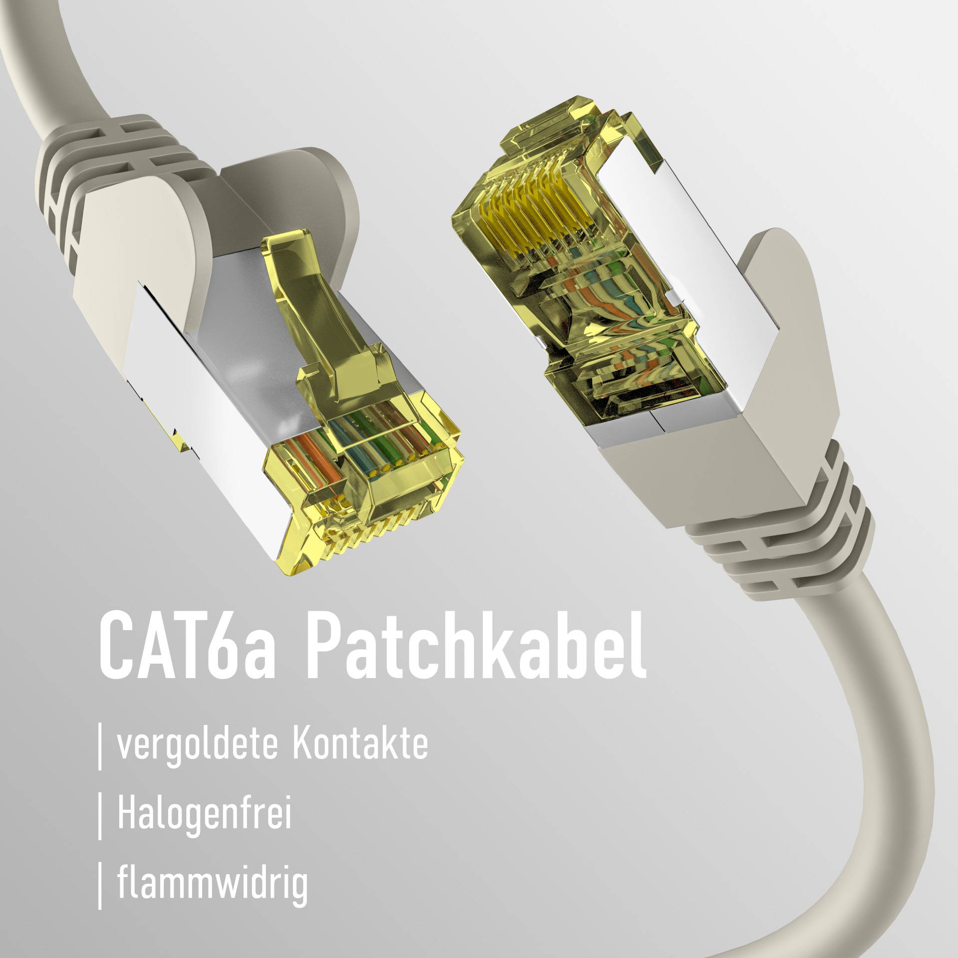 CAT6a GRAU 1m Patchkabel S/FTP PIMF, RJ45 Netzwerkkabel Ethernetkabel LAN DSL Ecommerce-2