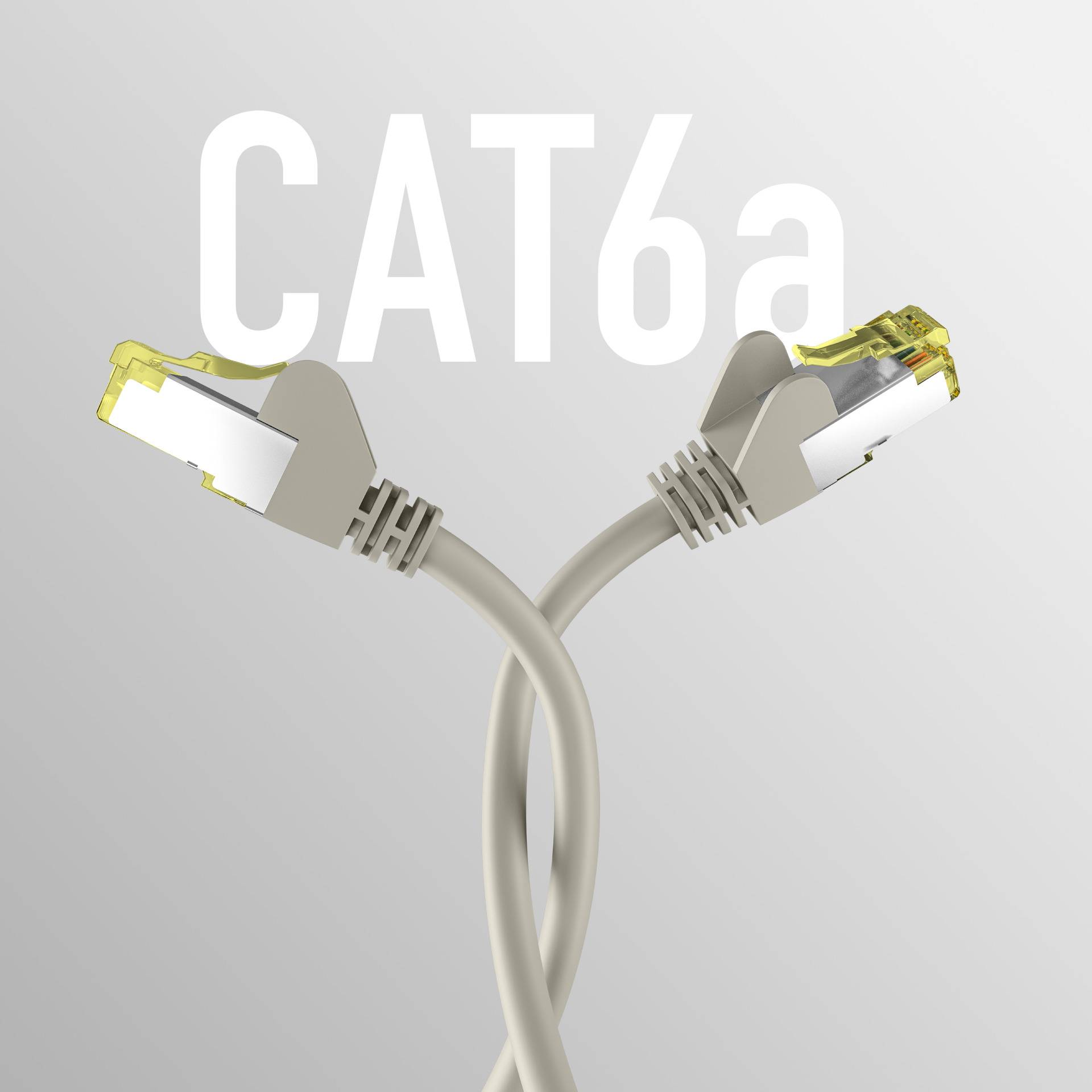 CAT6a GRAU 1m Patchkabel S/FTP PIMF, RJ45 Netzwerkkabel Ethernetkabel LAN DSL Ecommerce-4