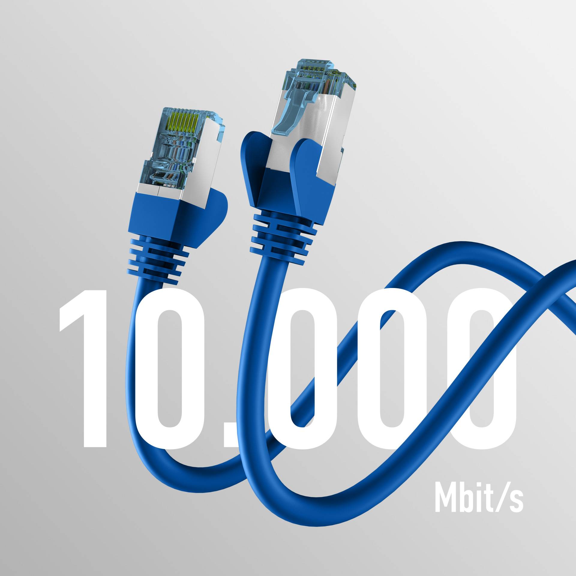 RJ45 PATCHKABEL mit CAT7 ROHKABEL BLAU 0,5m, S/FTP PIMF Netzwerkkabel LAN DSL Ecommerce Patchkabel-1