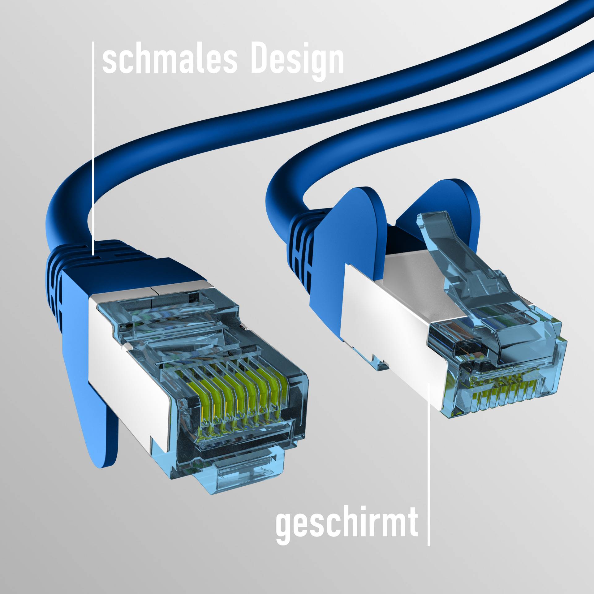RJ45 PATCHKABEL mit CAT7 ROHKABEL BLAU 0,5m, S/FTP PIMF Netzwerkkabel LAN DSL Ecommerce Patchkabel-3