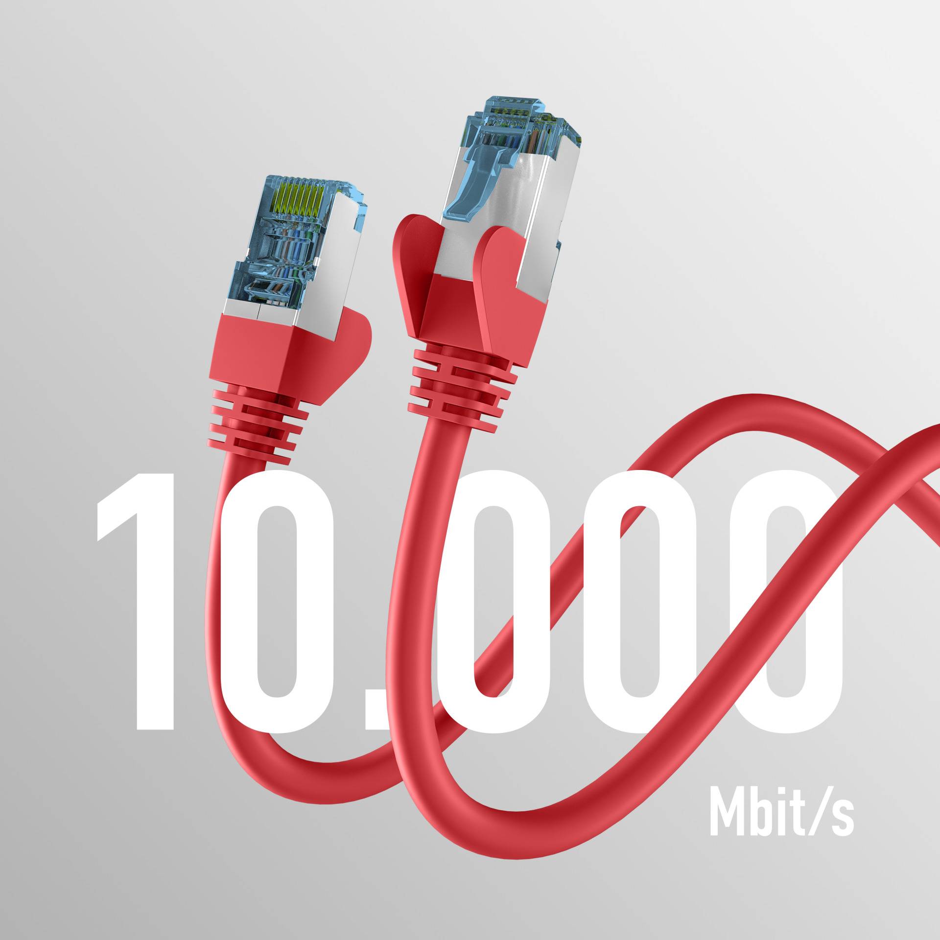RJ45 PATCHKABEL mit CAT7 ROHKABEL ROT 20m, S/FTP PIMF Netzwerkkabel LAN DSL Ecommerce Patchkabel mit-1