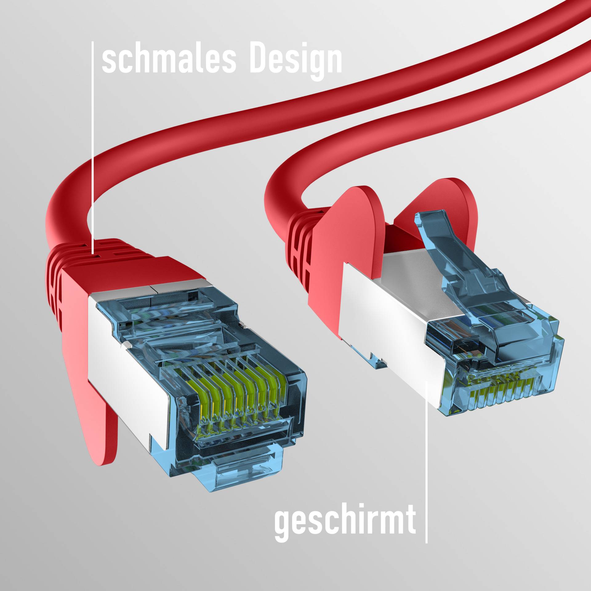 RJ45 PATCHKABEL mit CAT7 ROHKABEL ROT 20m, S/FTP PIMF Netzwerkkabel LAN DSL Ecommerce Patchkabel mit-3