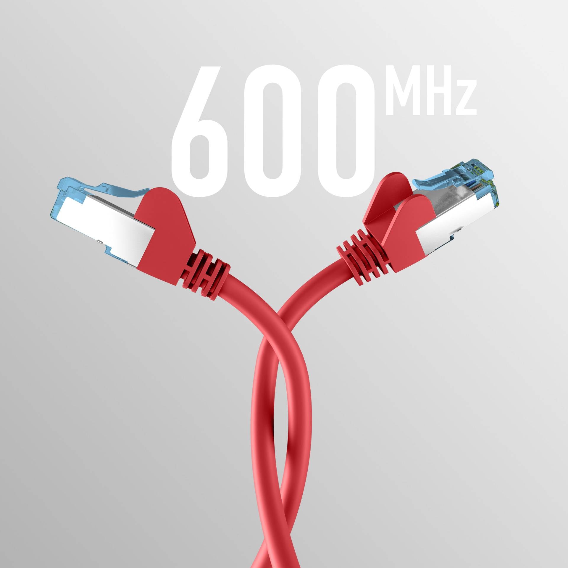 RJ45 PATCHKABEL mit CAT7 ROHKABEL ROT 20m, S/FTP PIMF Netzwerkkabel LAN DSL Ecommerce Patchkabel mit-4