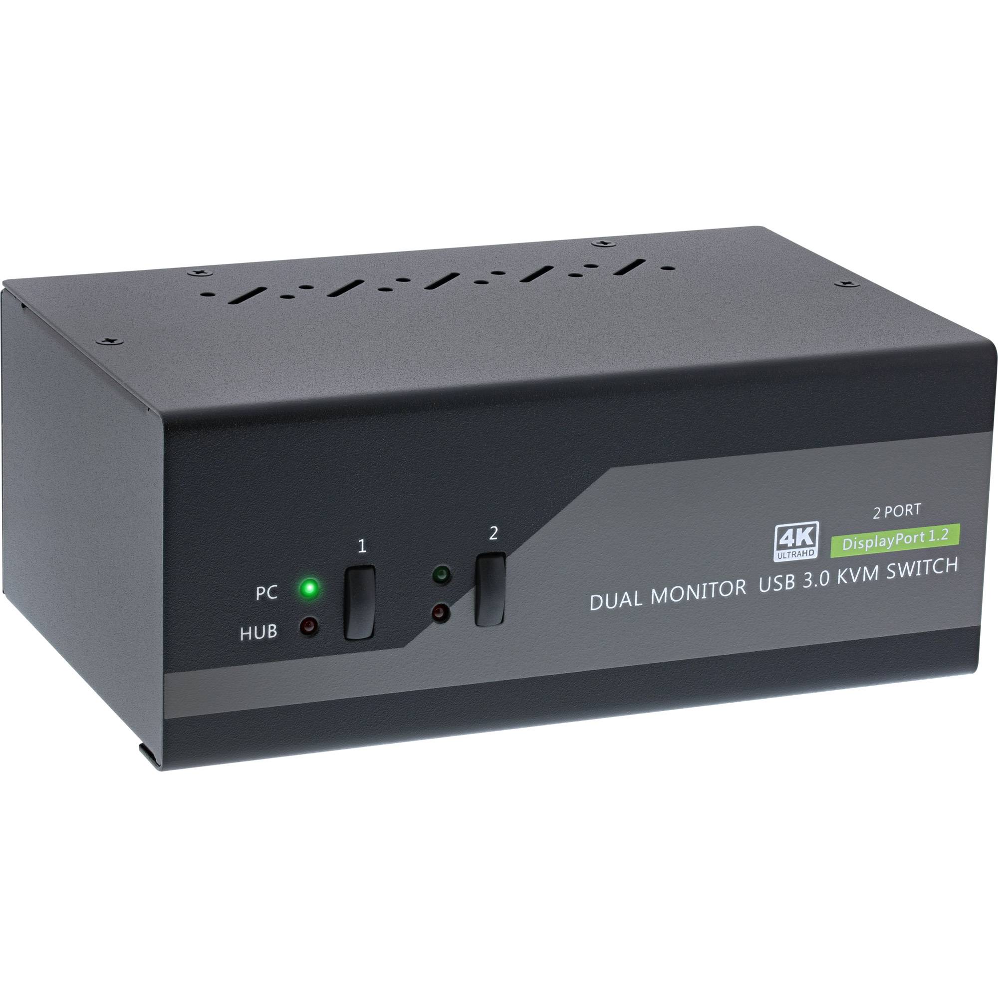 InLine® KVM Desktop Switch, 2-fach, Dual-Monitor DP 1.2, 4K, USB 3.0, Audio-0