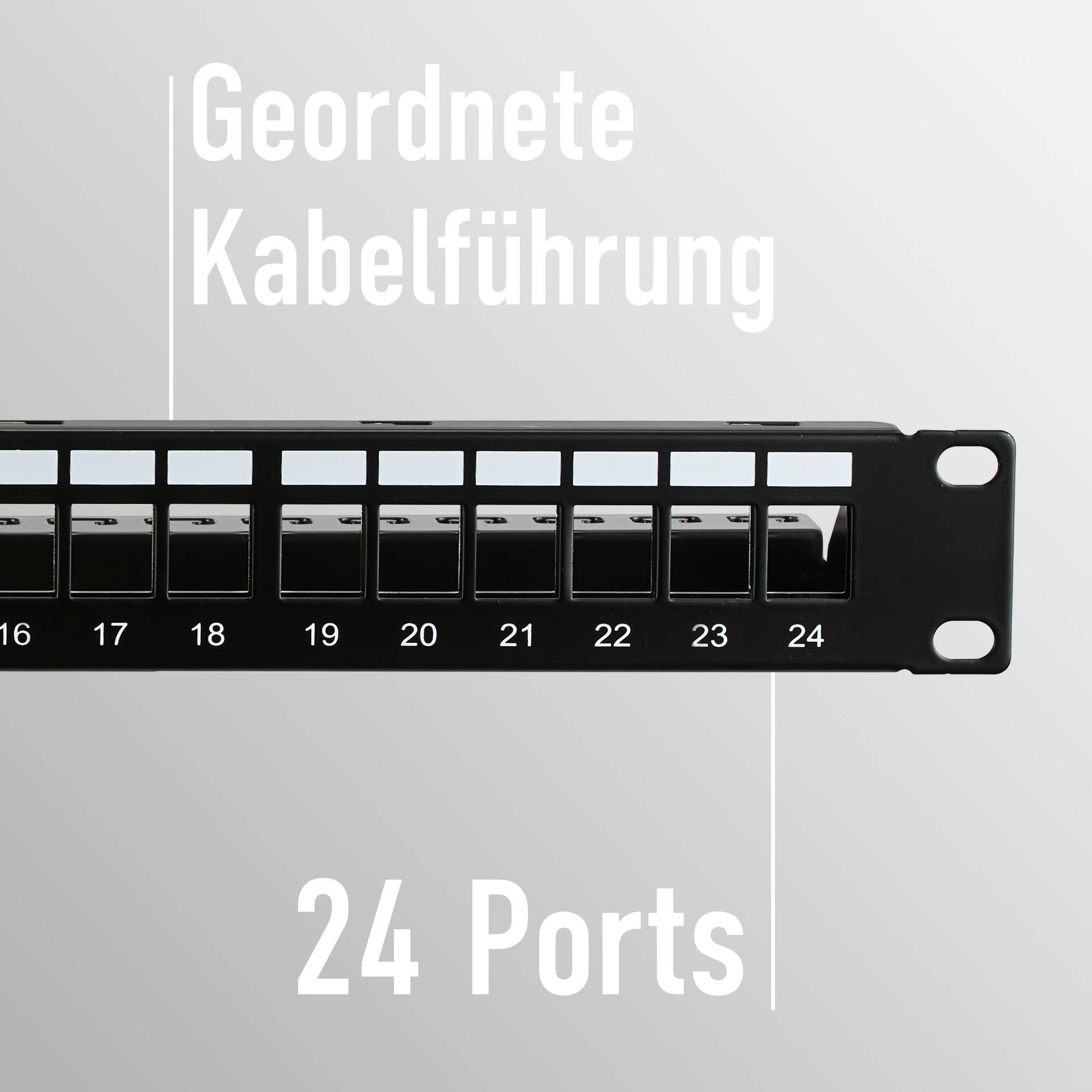 EFB ELEKTRONIK - EFB-Elektronik - Patch Panel - ohne Keystone - Rack montierbar - Schwarz - 1U - 48.3 cm (19"")-3