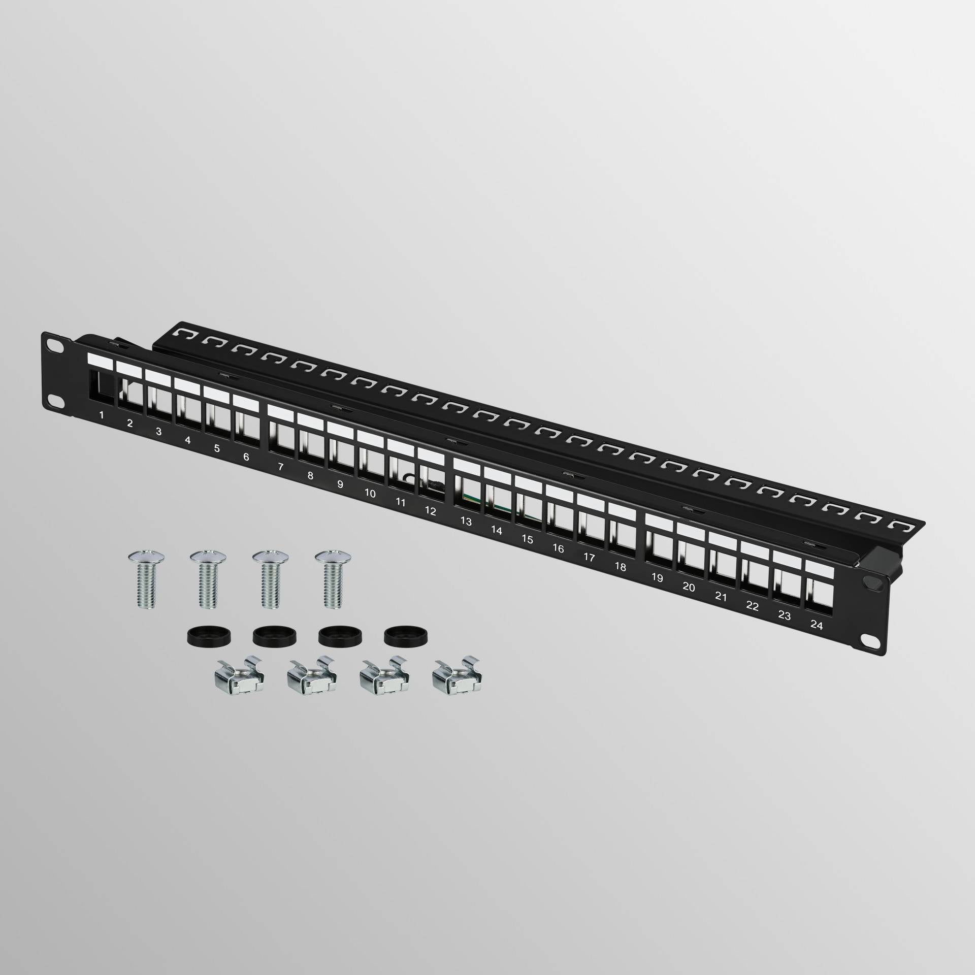 EFB ELEKTRONIK - EFB-Elektronik - Patch Panel - ohne Keystone - Rack montierbar - Schwarz - 1U - 48.3 cm (19"")-4