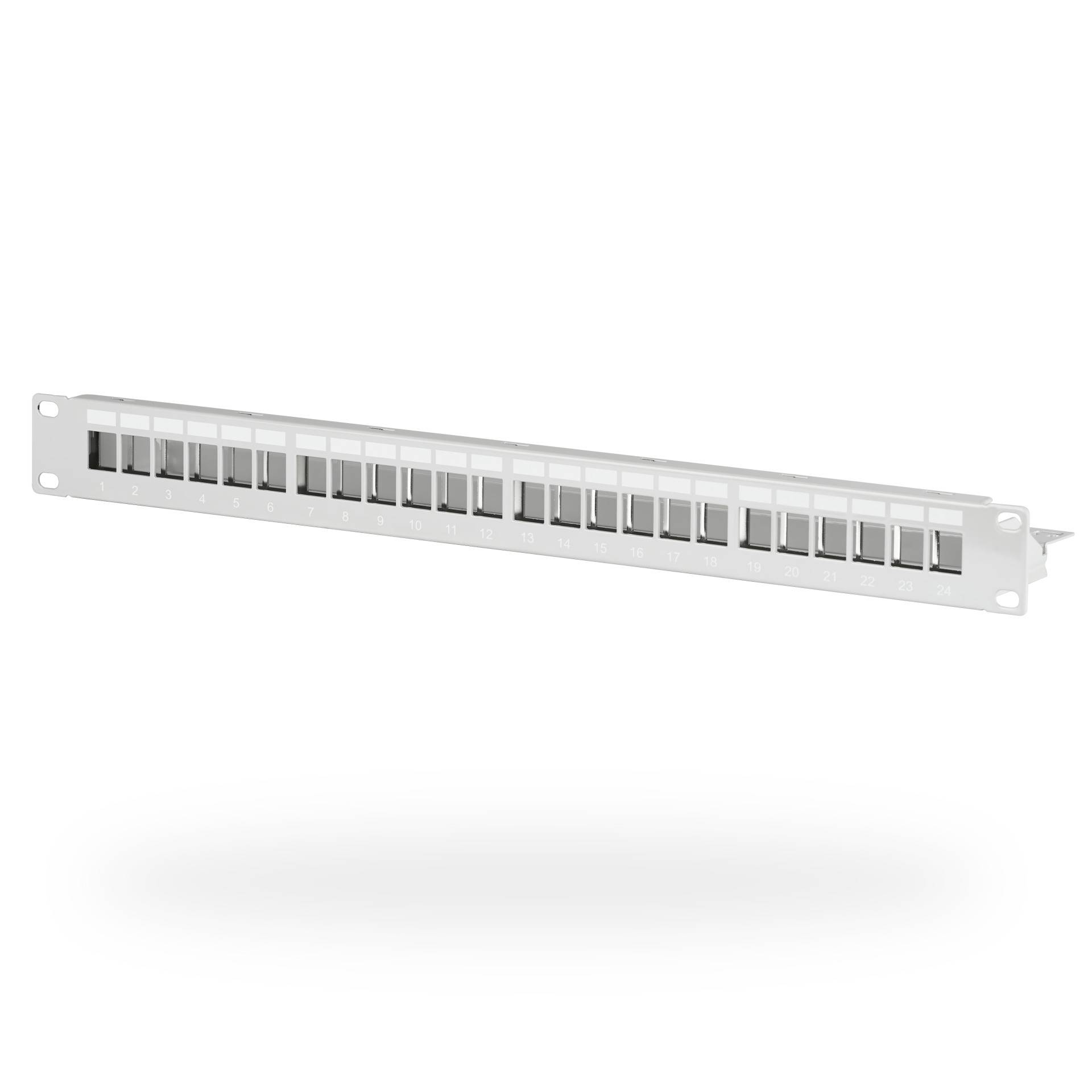 Verteilerfeld Patchpanel 19 Zoll 1HE, 24-Port, grau, ohne Keystone-0