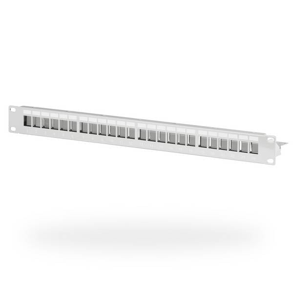 Verteilerfeld Patchpanel 19 Zoll 1HE, 24-Port, grau, ohne Keystone