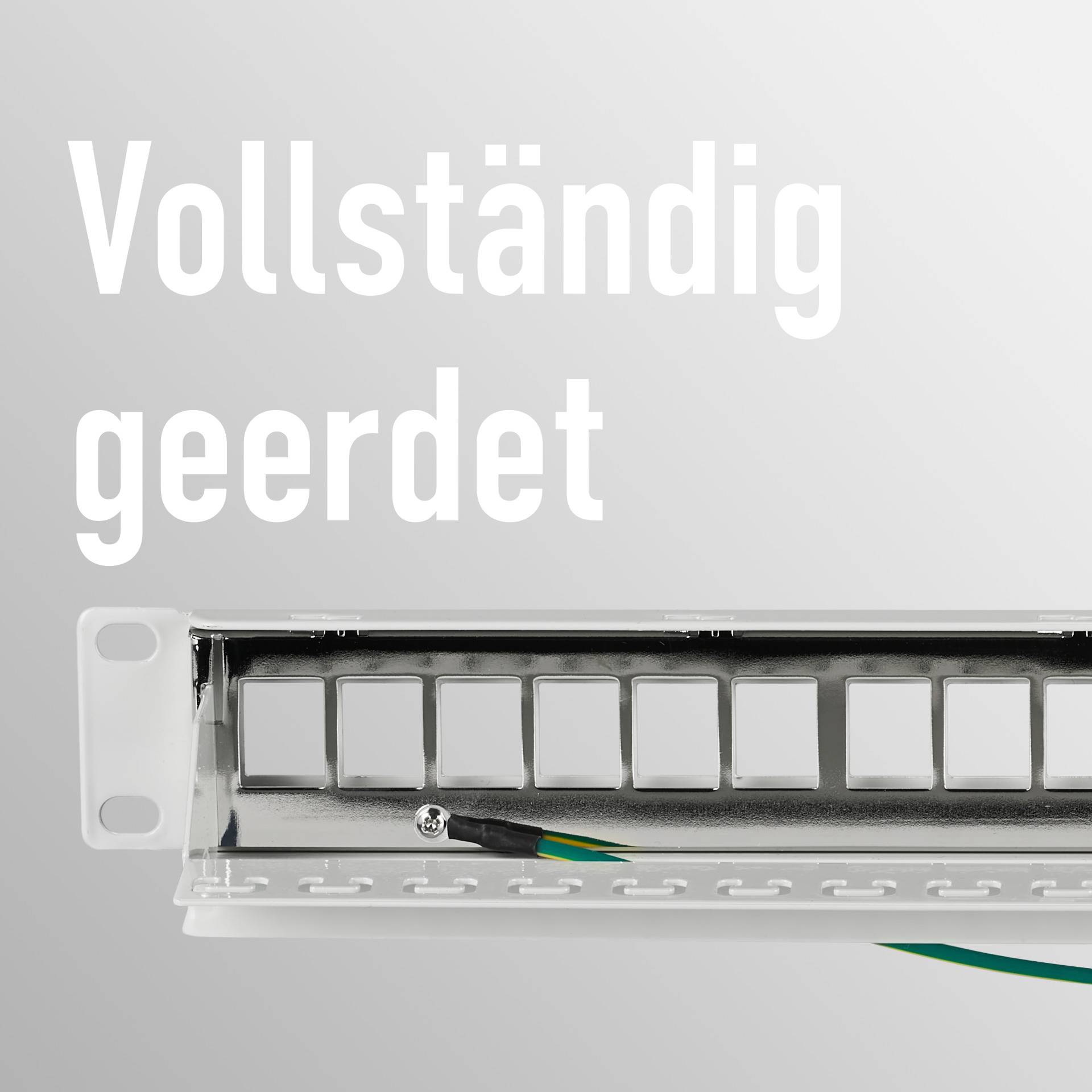 Verteilerfeld Patchpanel 19 Zoll 1HE, 24-Port, grau, ohne Keystone-2