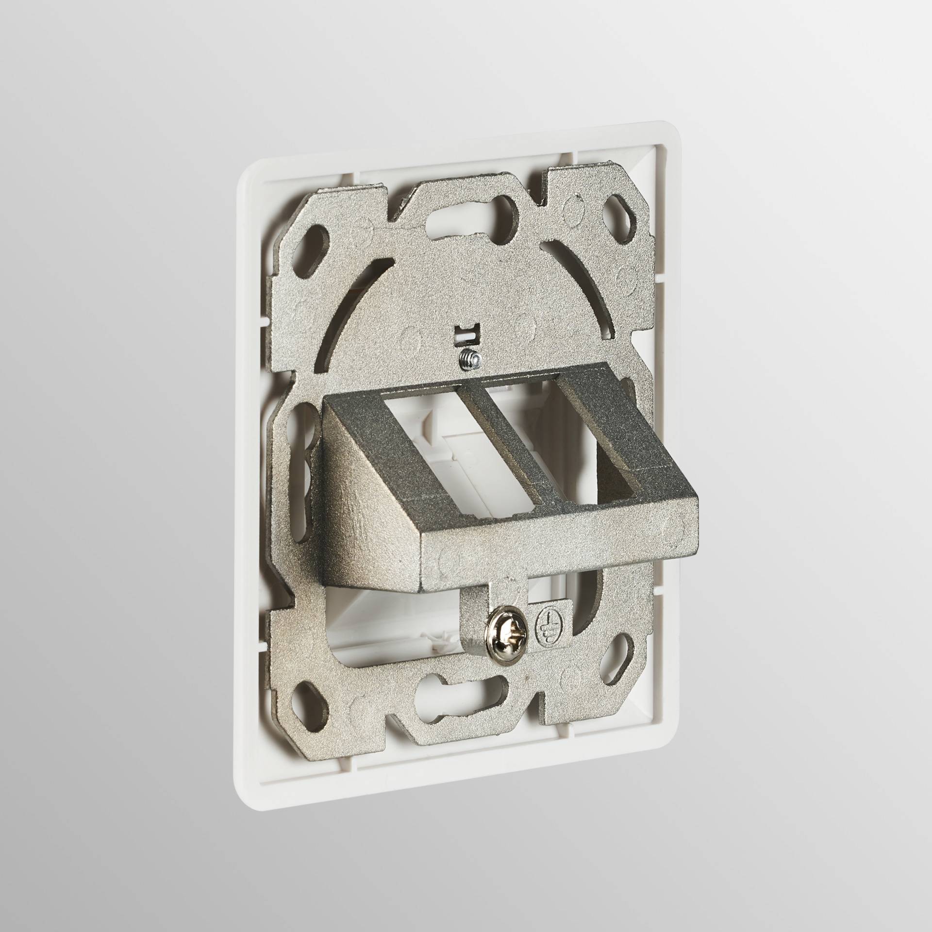 Netzwerkdose 2-fach für Keystones, Weiss, RAL 9003, ohne Keystone Ecommerce Komponenten Rahmen-2