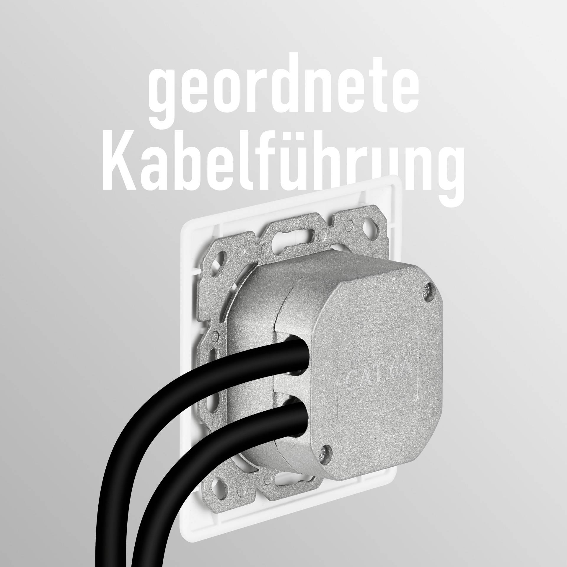 Netzwerkdose CAT6a Unterputz 2-fach RJ45, LSA+ Anschlußtechnik, Weiss Ecommerce Keystone Rahmen-4