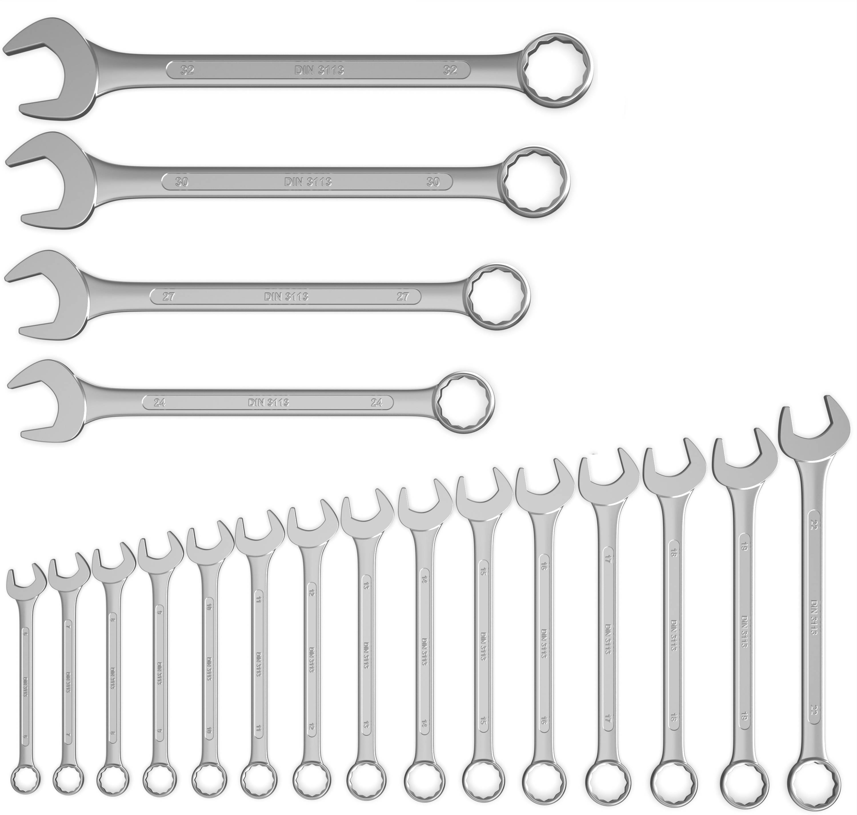 FAMEX 10349-19 Gabel-Ringschlüssel Satz in Tasche - Ringmaulschlüssel - Schraubenschlüssel Satz-1