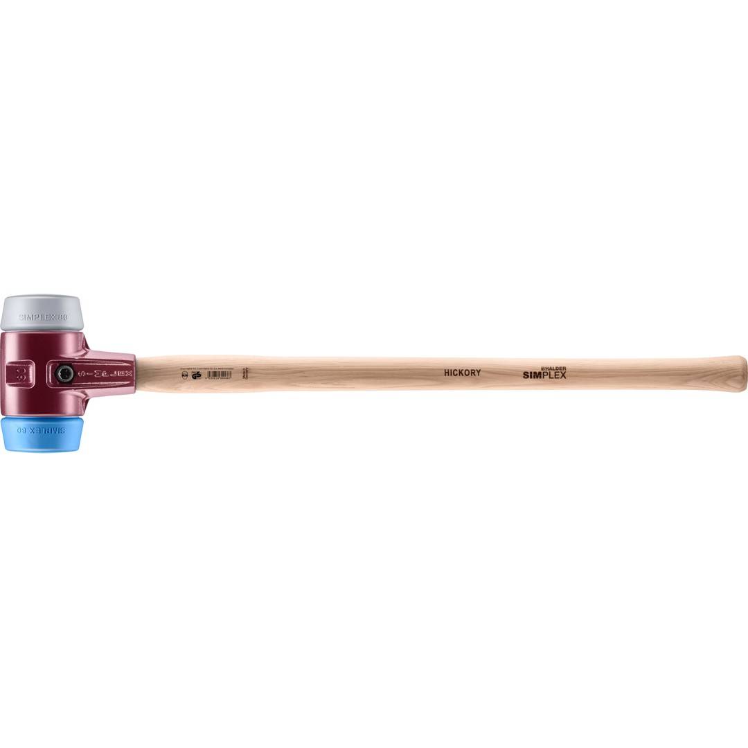 HALDER SIMPLEX Vorschlaghammer Ø 80 mm TPE-soft blau / TPE-mid grau mit Tempergussgehäuse-0