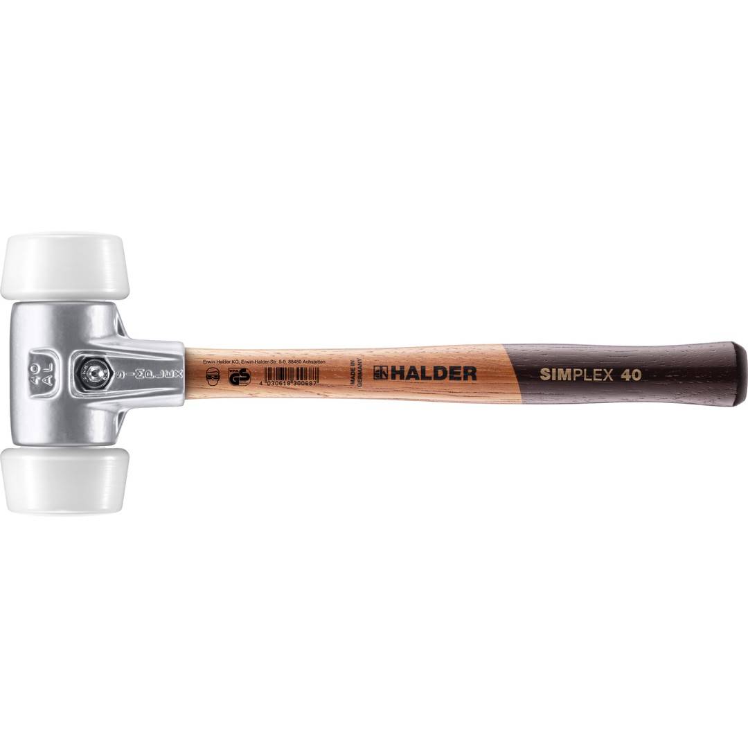 Schonhammer SIMPLEX Länge 330mm Kopf-D.50mm Holz Alu-Gehäuse Superplastik HALDER-0