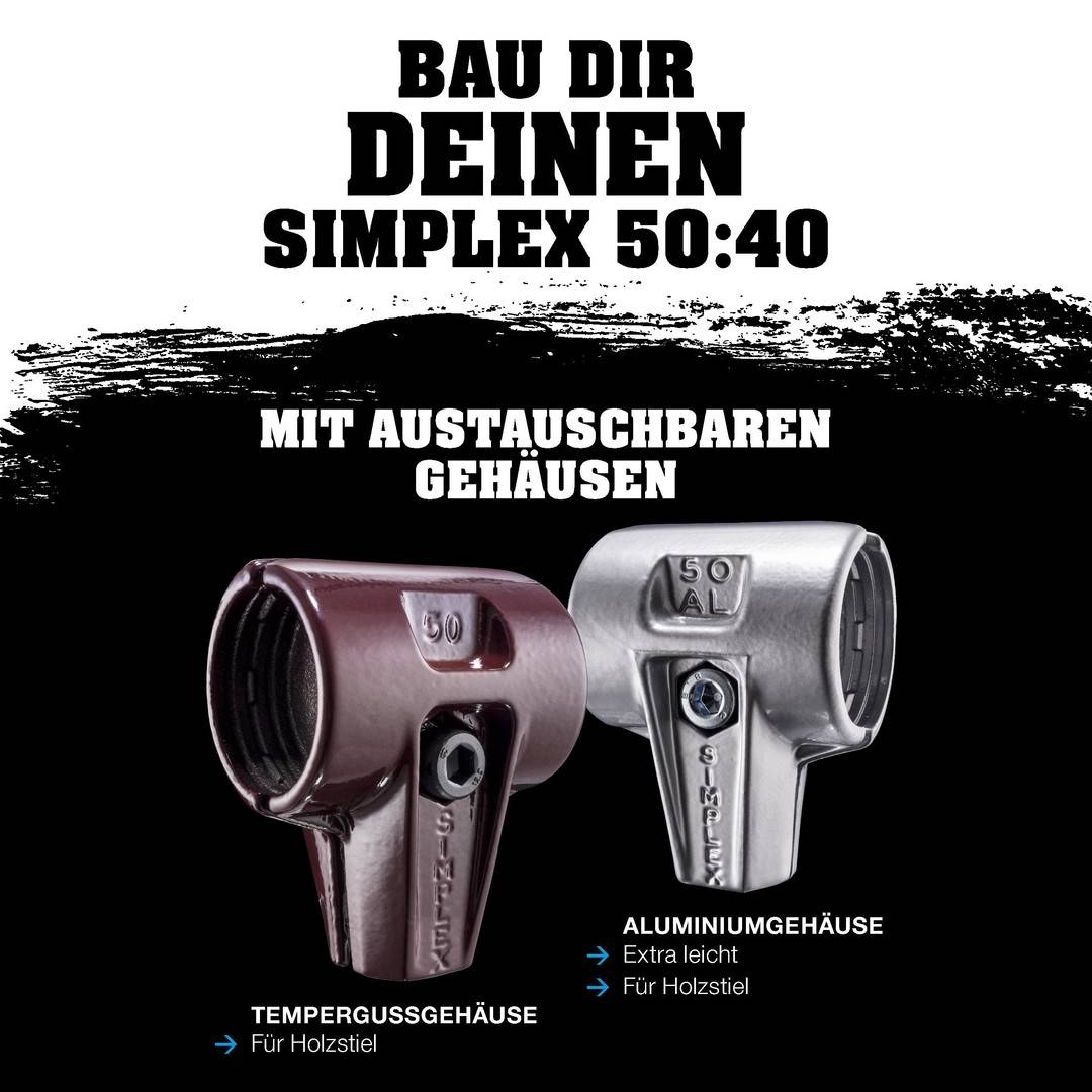 Schonhammer SIMPLEX Länge 330mm Kopf-D.50mm Holz Alu-Gehäuse Superplastik HALDER-4