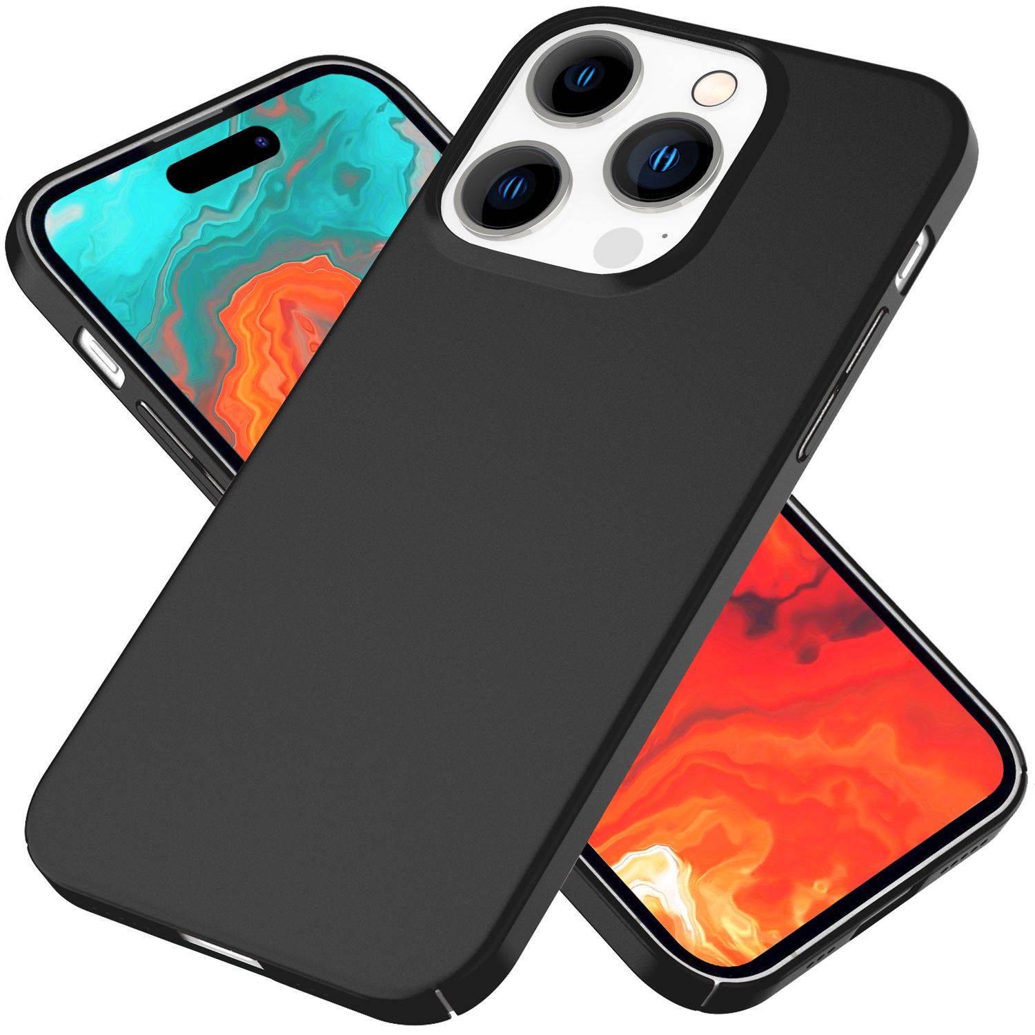 Dünne 0,5mm Hülle für iPhone 15 Pro Hard Case Ultra Slim Handyhülle Schutzhülle Schwarz-0