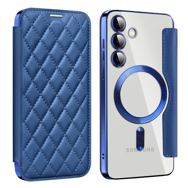 Für Samsung Galaxy S24 360 Grad Full Body Magsafe RFID Anti Datenklau Kunst Leder Hülle Tasche Smart Cover