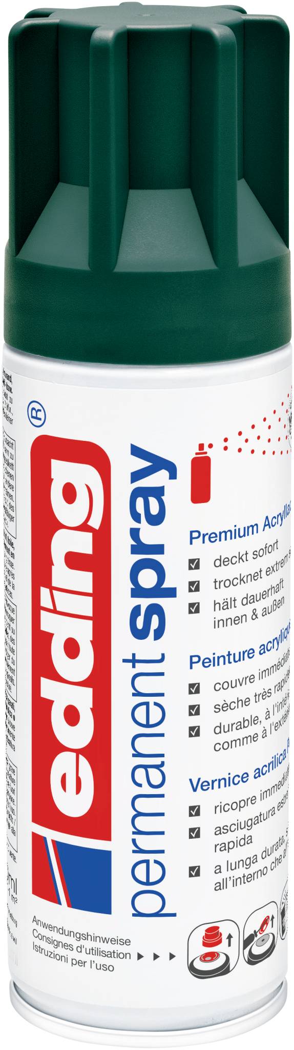 edding 5200 Permanentspray Premium Acryllack moosgrün matt DE-FR-IT-1