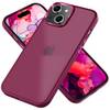 Hybrid Hülle für iPhone 15 Frosted Case Handyhülle Schutz Rand Handy Tasche Etui Rot