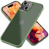 Hybrid Hülle für iPhone 15 Frosted Case Handyhülle Schutz Rand Handy Tasche Etui Dunkel-Grün