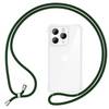 Hülle mit Band für iPhone 15 Pro Handyhülle Umhänge Case Handy Kette Kordel Seil Dunkel-Grün