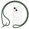 Hülle mit Band für iPhone 15 Plus Handyhülle Umhängen Handy Kette Kordel Case Dunkel-Grün