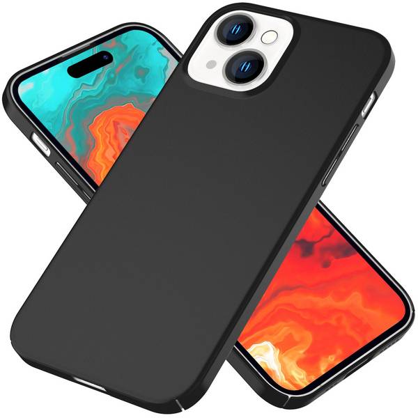 Dünne 0,5mm Hülle für iPhone 15 Plus Hard Case Ultra Slim Handyhülle Schutzhülle Schwarz