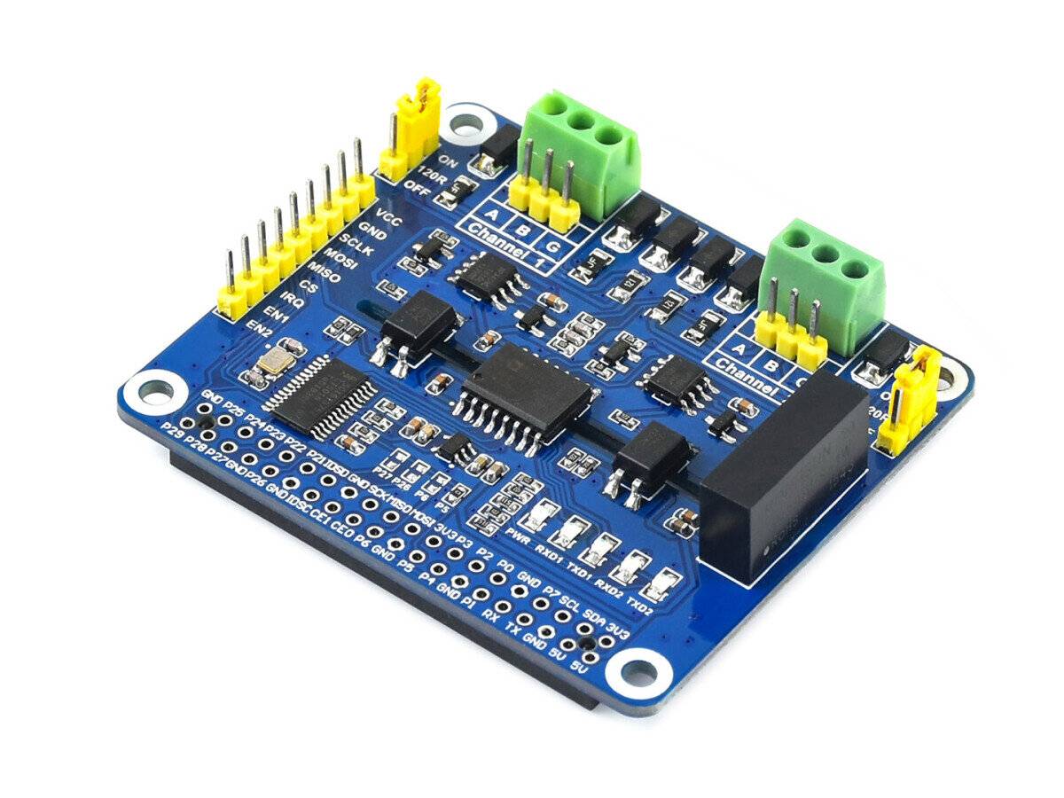 WaveShare 2-Channel Isolated RS485 Expansion HAT for Raspberry Pi-0