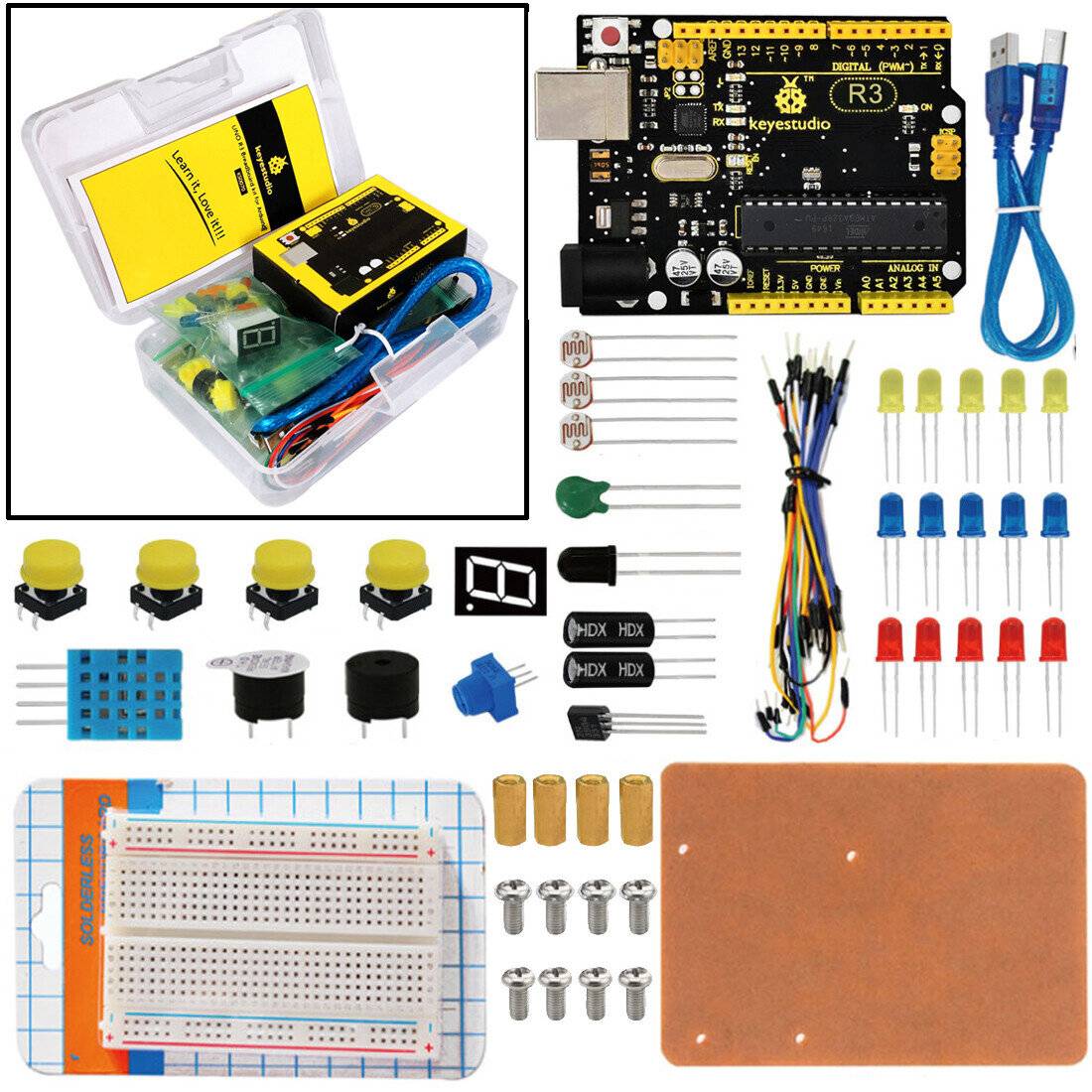 Keyestudio Breadboard Kit for Arduino UNO R3 Education Projects-0