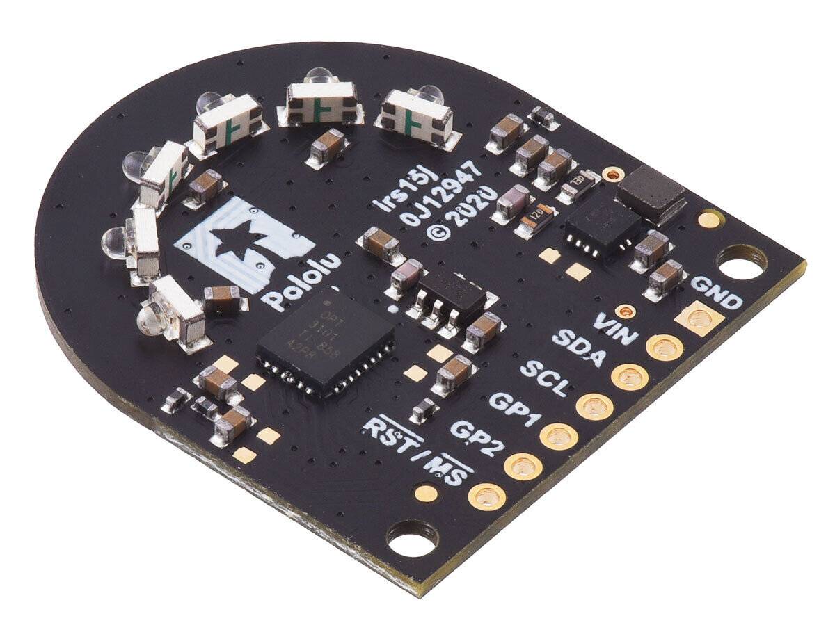 Pololu 3-Channel Wide FOV Time-of-Flight Distance Sensor Using OPT3101 (No Headers)-5