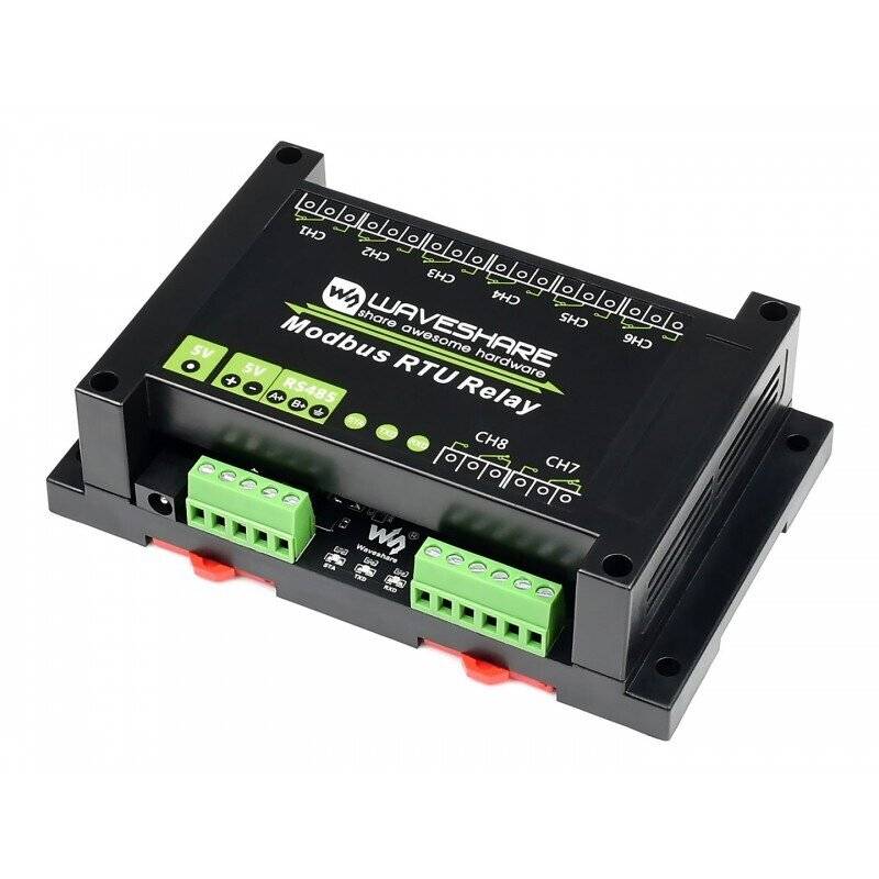 WaveShare Industrial Modbus RTU 8Ch Relay Module RS485 Bus Multi Protection