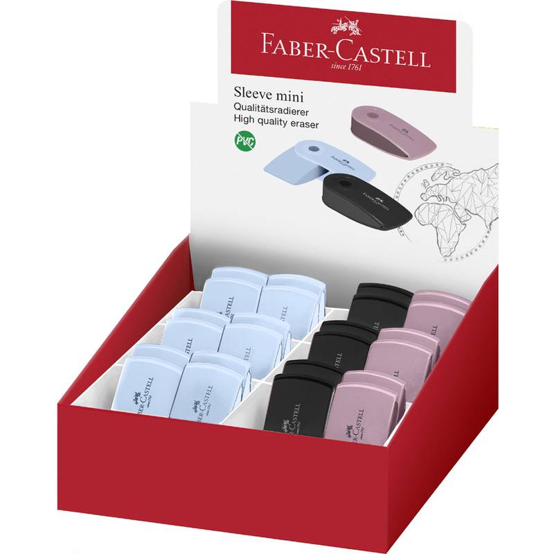 FABER-CASTELL Kunststoff-Radierer SLEEVE MINI, sortiert-0