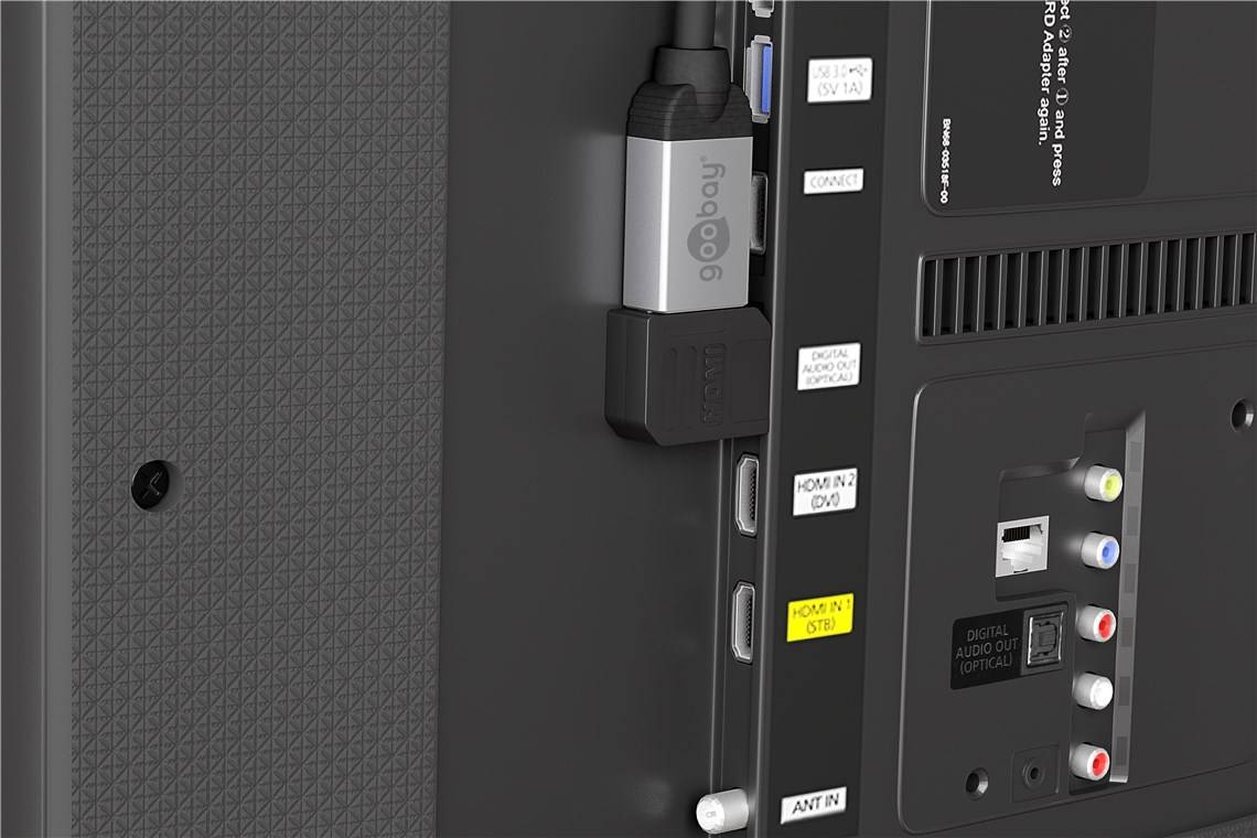 Goobay 65745 HDMI Winkeladapter 90 Grad / 8K @ 60 Hz HDMI Adapter zum seitlichen Anschluss / HDMI Buchse auf 90° Stecker-1