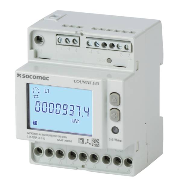 Socomec COUNTIS E43 Wirkenergiezähler 3-phasig, Stromwandleranschluss, MODBUS RS485, 48503065