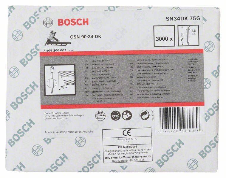 D-Kopf Streifennagel SN34DK 75G, 2,8 mm, 75 mm, verzinkt, glatt-1