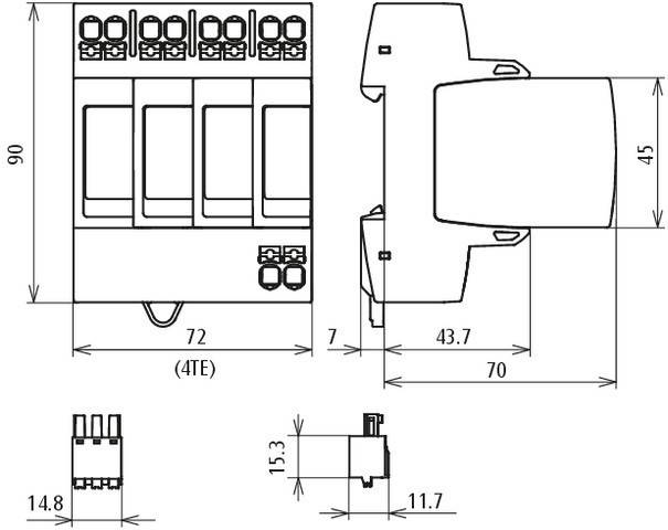 DEHN Überspannungsableiter Typ 2 DG MP TT ACI 385 FM-2