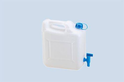 Wasserkanister ECO, 12 l ,naturfarbend, mit fest montierter Ablasshahn, VE = 5 Stück-0