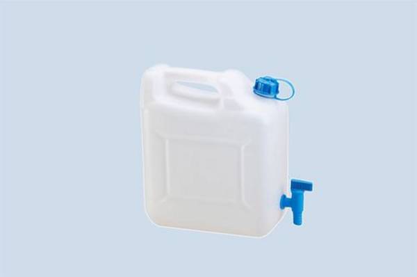 Wasserkanister ECO, 12 l ,naturfarbend, mit fest montierter Ablasshahn, VE = 5 Stück