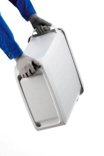 Wertstoffsammler aus Polyethylen (PE), 60 Liter, grau, schwarzer Deckel, mit Info-Rahmen-2