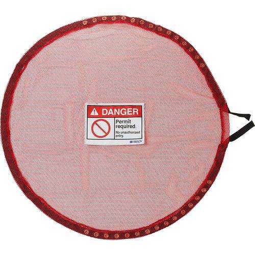 Verschließbare Netzabdeckung für Bereiche mit Zutrittsgenehmigung, rot, Ø: 914,40 mm-0