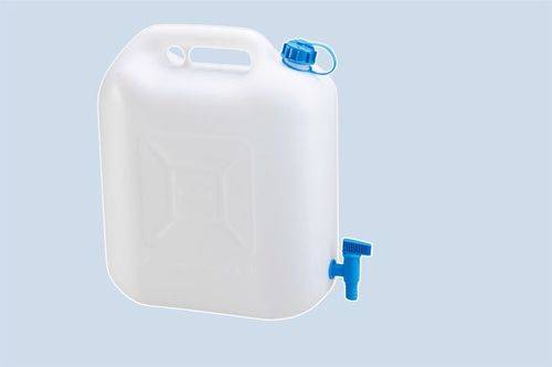 Wasserkanister ECO, 22 l ,naturfarbend, mit fest montierter Ablasshahn, VE = 3 Stück-0