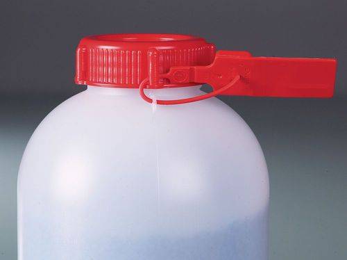 Weithalsflasche aus HDPE, plombierbar für erhöhte Sicherheit, 250 ml, VE = 48 Stück-1