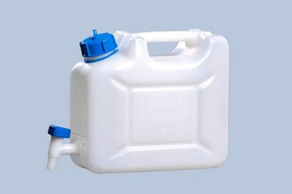 Wasserkanister PROFI, 12 l, naturfarbend, mit abnehmbarem Ablasshahn, VE = 5 Stück